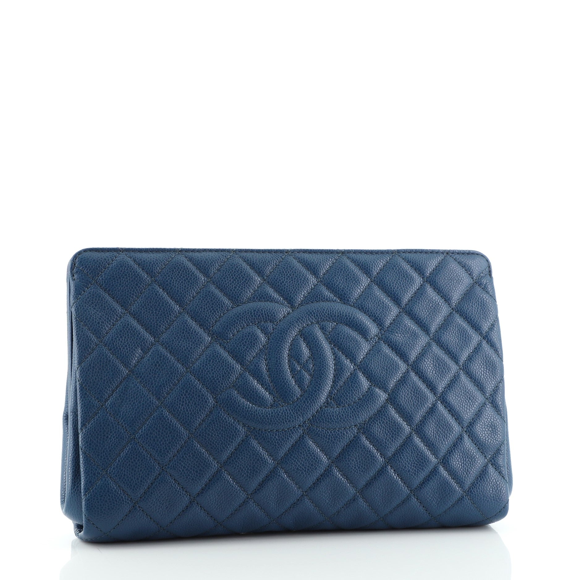 Timeless CC Clutch Quilted Caviar Large