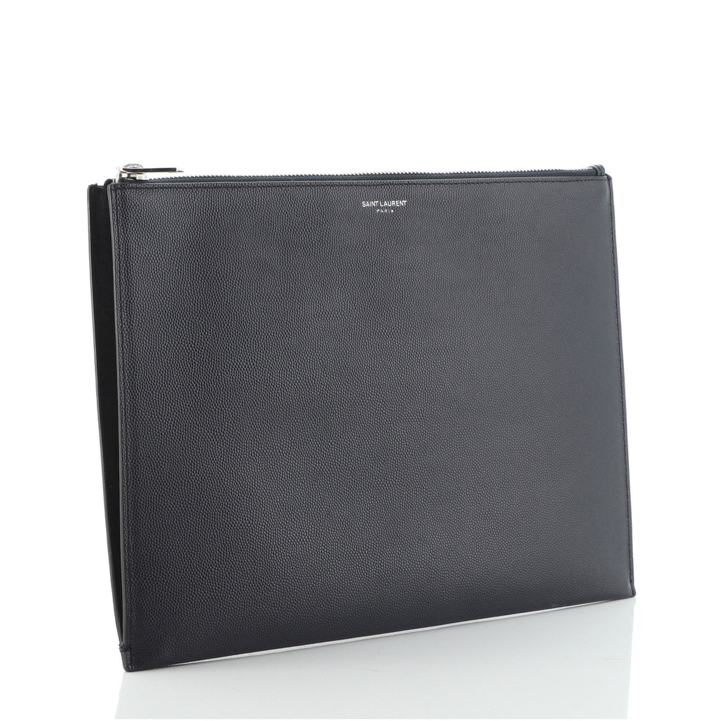 Letters Zip Clutch Leather Medium