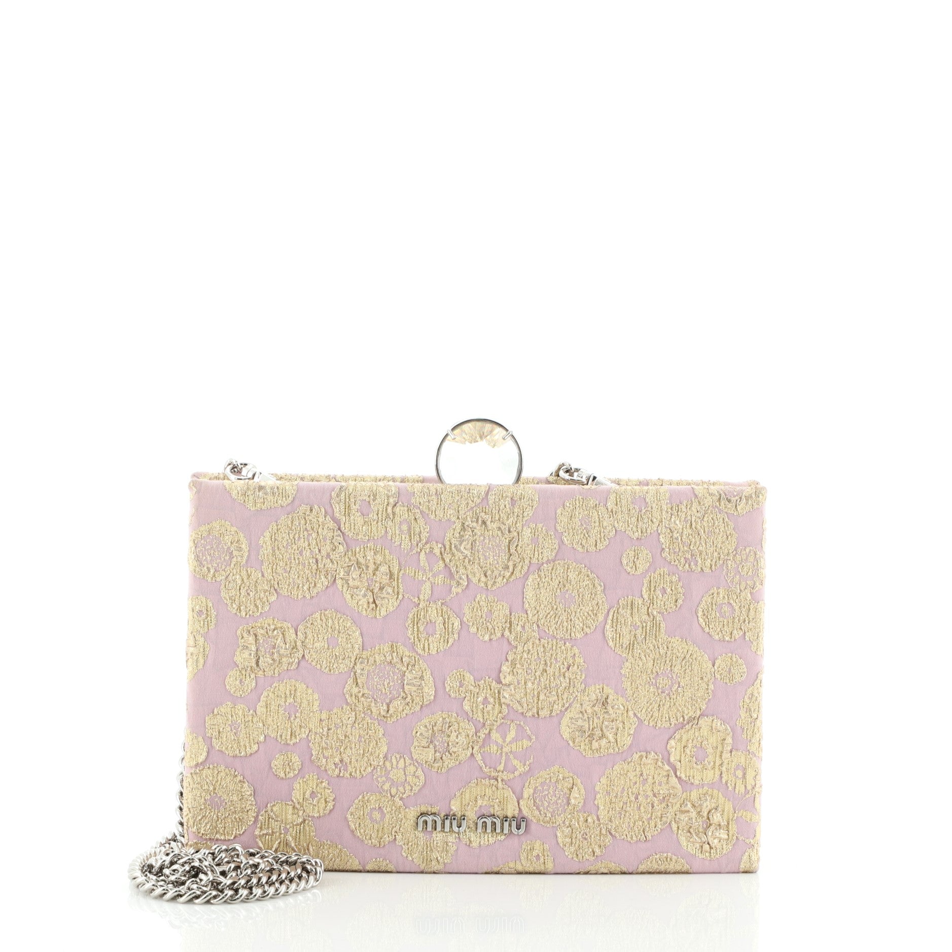 Box Clutch on Chain Brocade