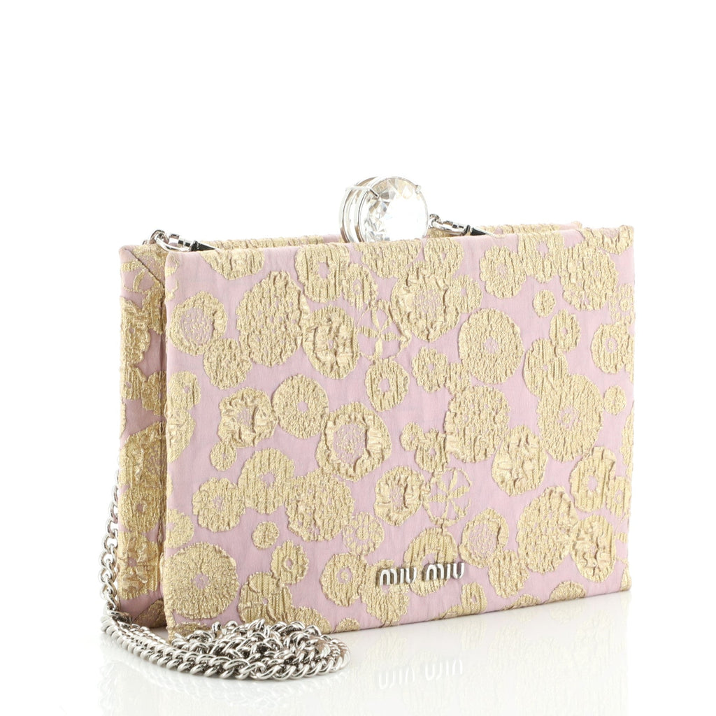 Box Clutch on Chain Brocade