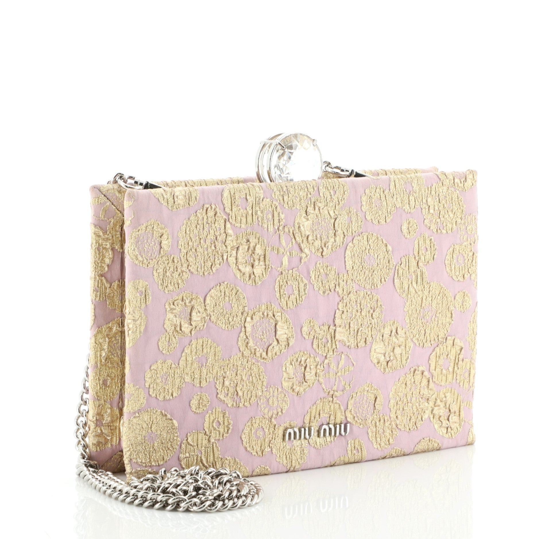 Box Clutch on Chain Brocade