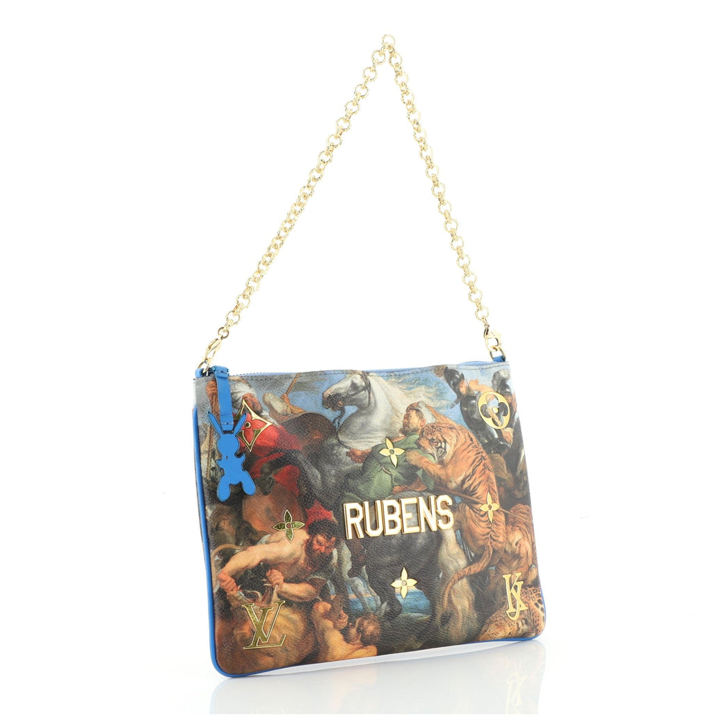 Pochette Clutch Limited Edition Jeff Koons Rubens Print Canvas