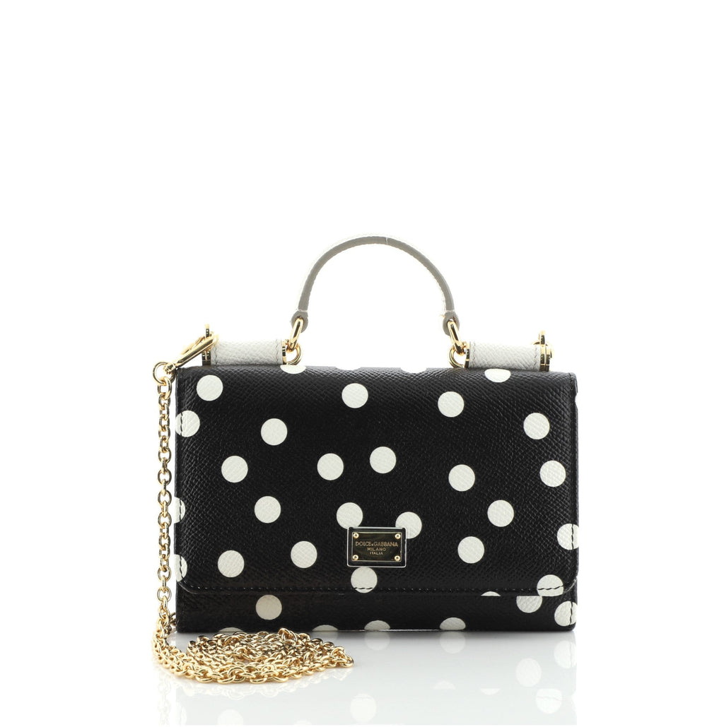 Sicily Wallet on Chain Printed Leather Mini