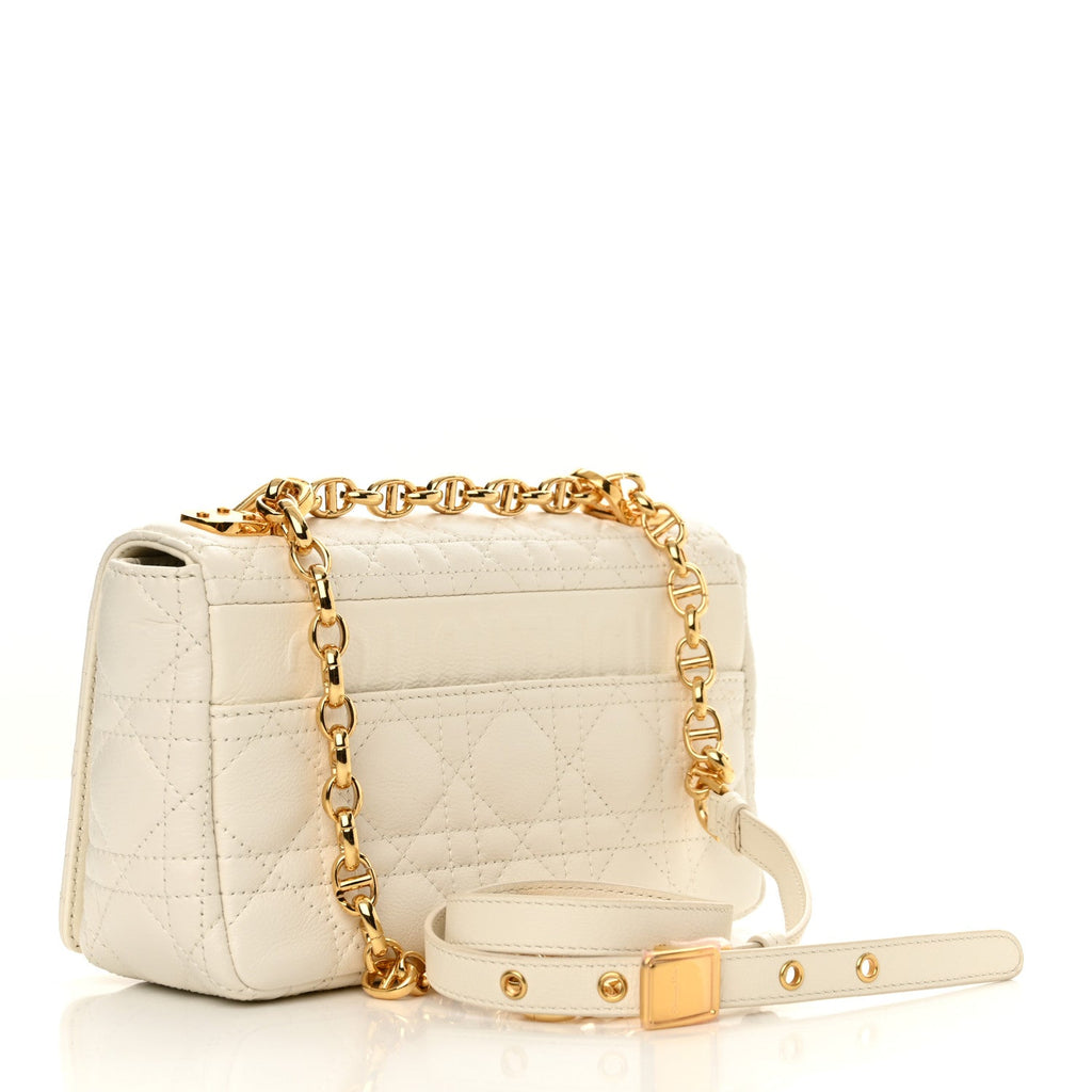 Lambskin Cannage Small Caro Bag Ivory