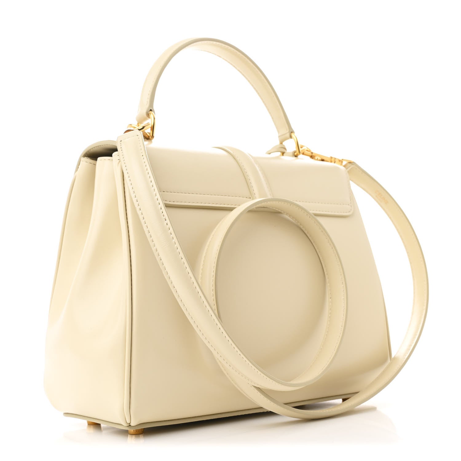 Satinated Calfskin Small 16 Top Handle Bag Limestone