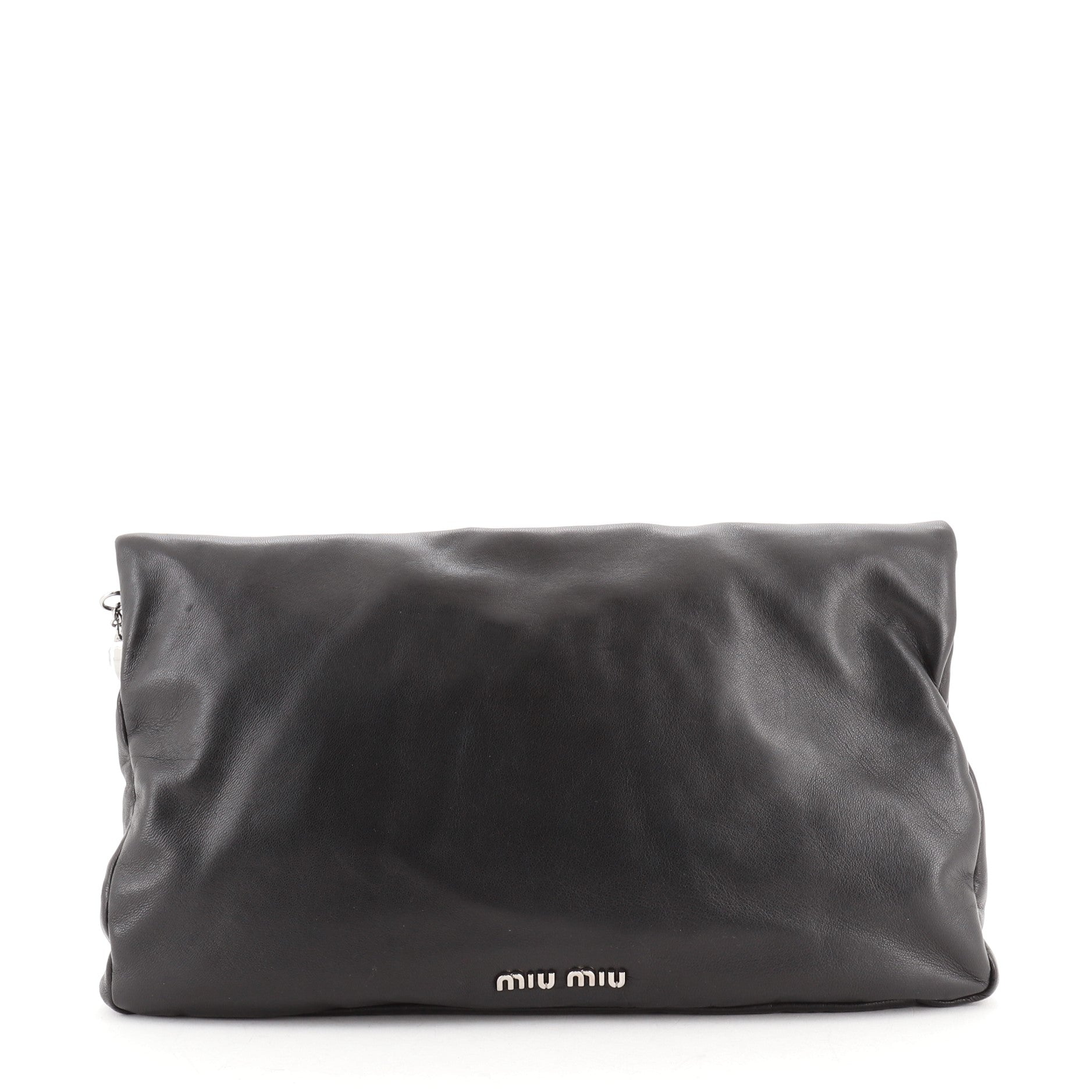 Crystal Fold Over Clutch Nappa Leather Large
