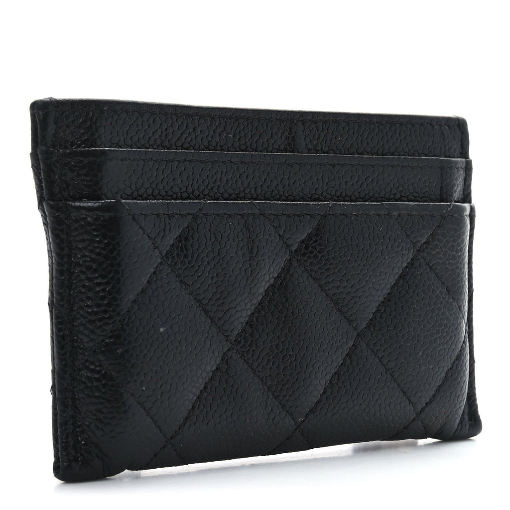 Caviar Quilted Multi Chain CC  Holder Black