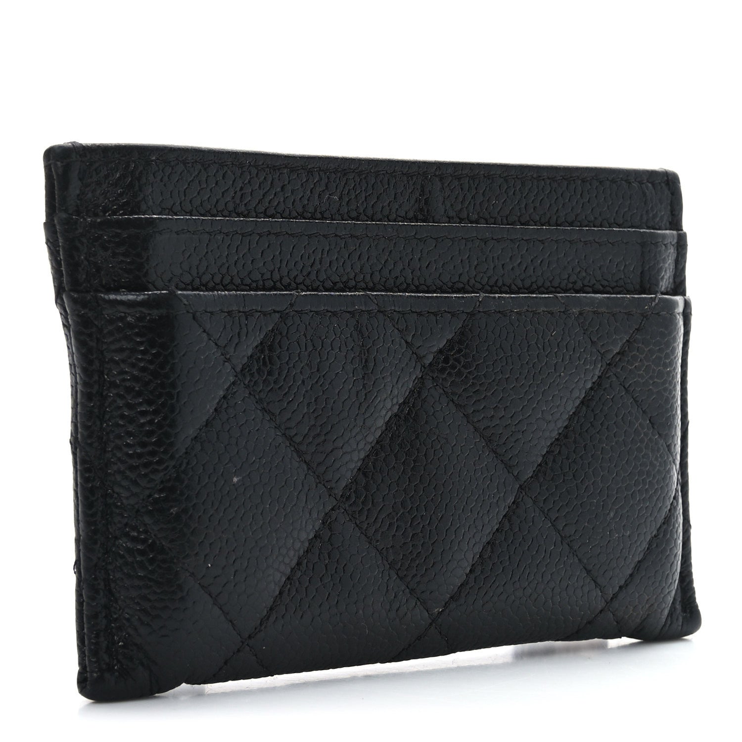 Caviar Quilted Multi Chain CC  Holder Black