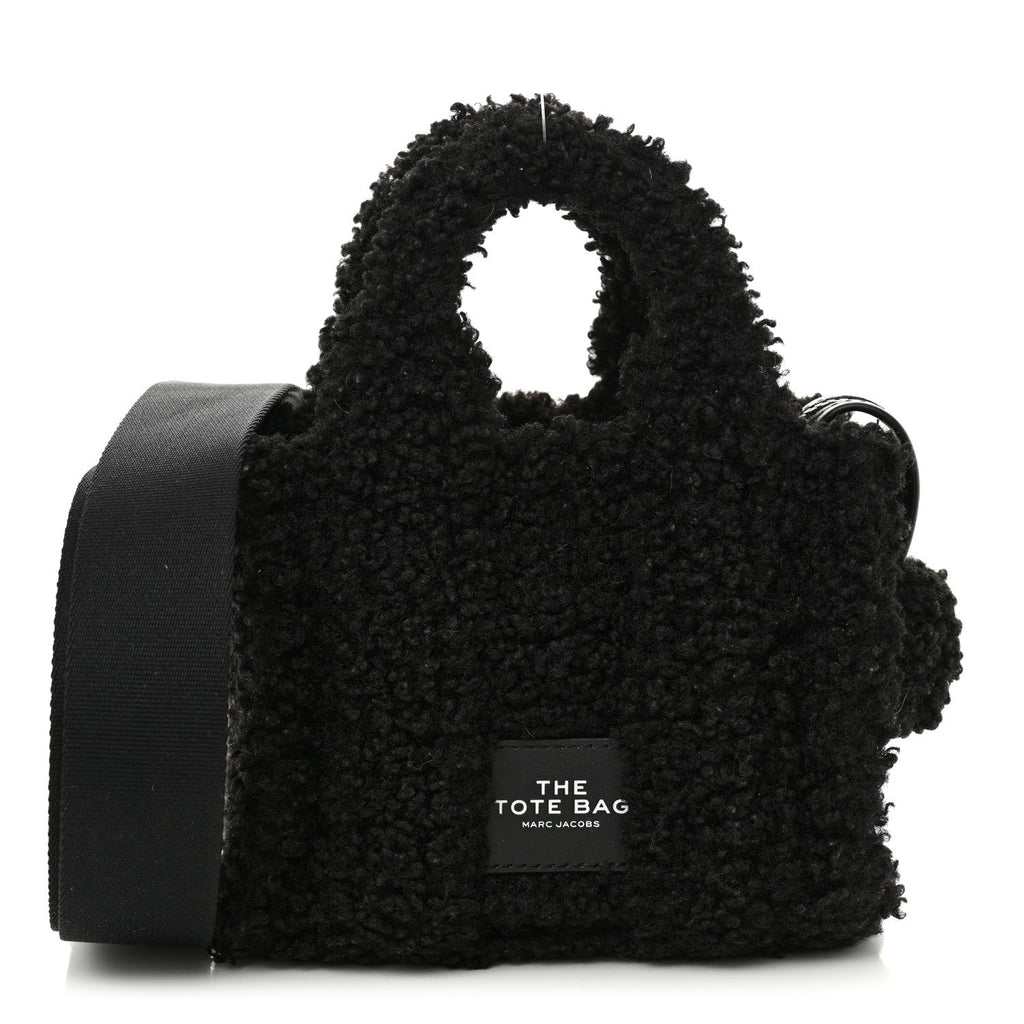 Polyester Cotton Mini The Teddy Traveler Tote Bag Black