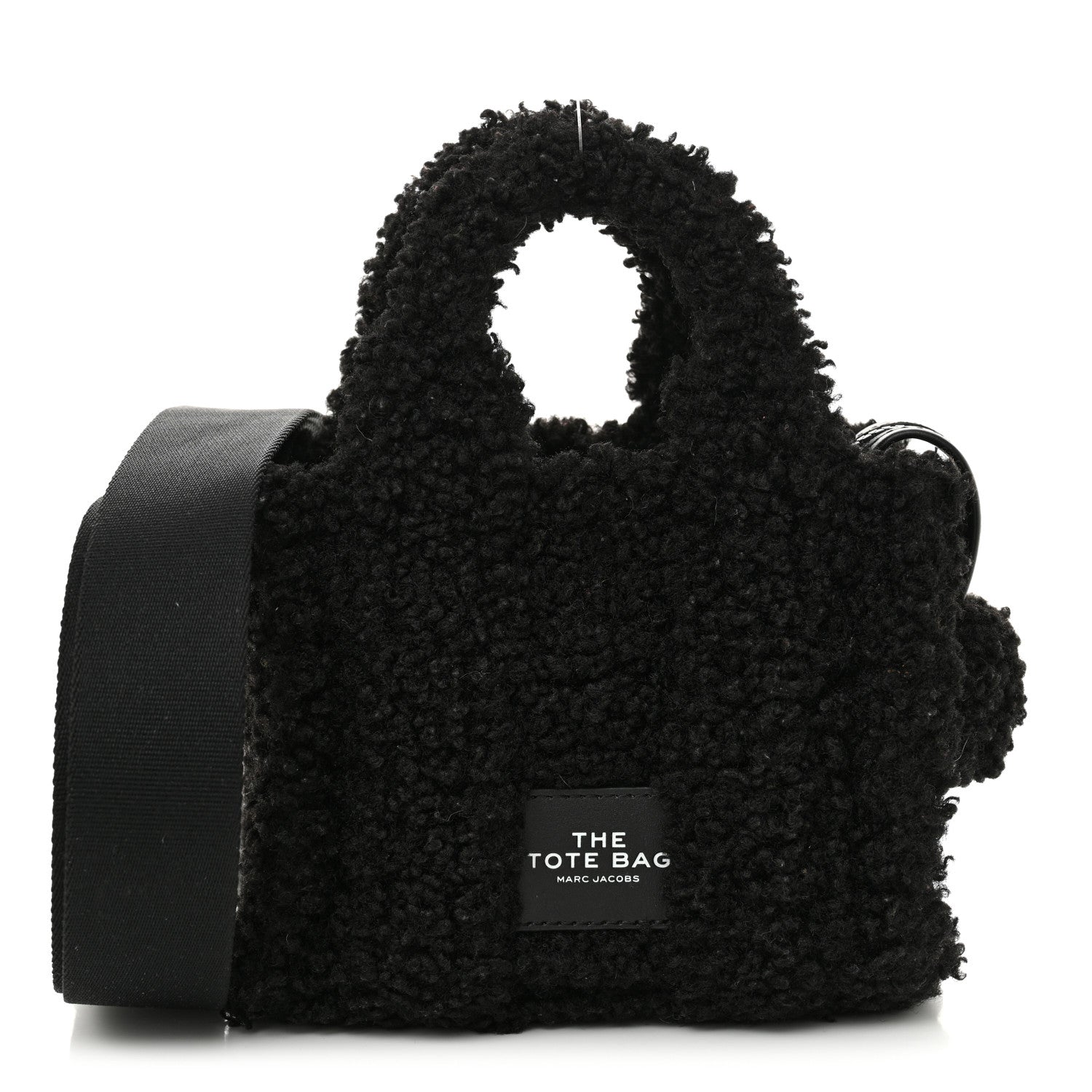Polyester Cotton Mini The Teddy Traveler Tote Bag Black
