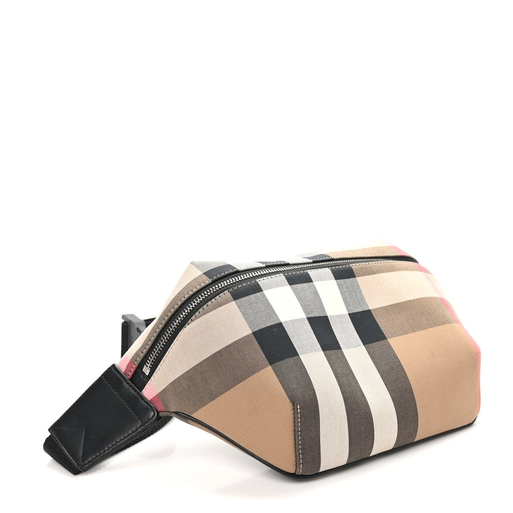 Nylon Giant Check Medium Sonny Bum Bag Taupe Brown