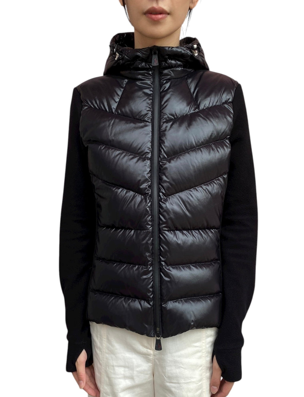 Moncler Black Maglia Padded igan - L / US 8