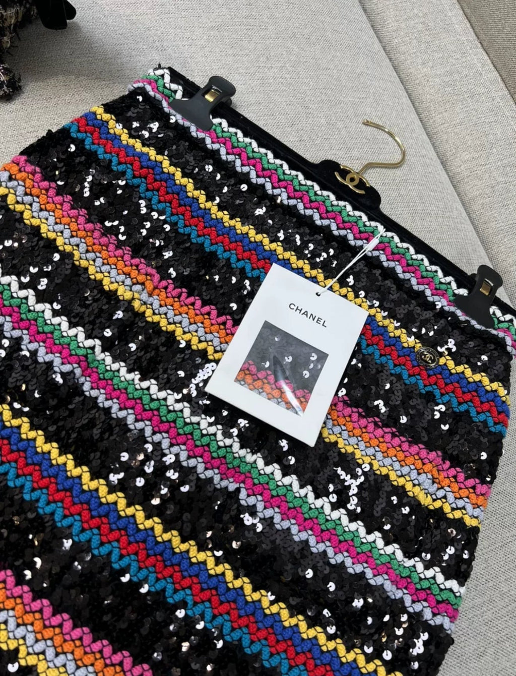 Chanel 22S Black & Multicolor Skirt