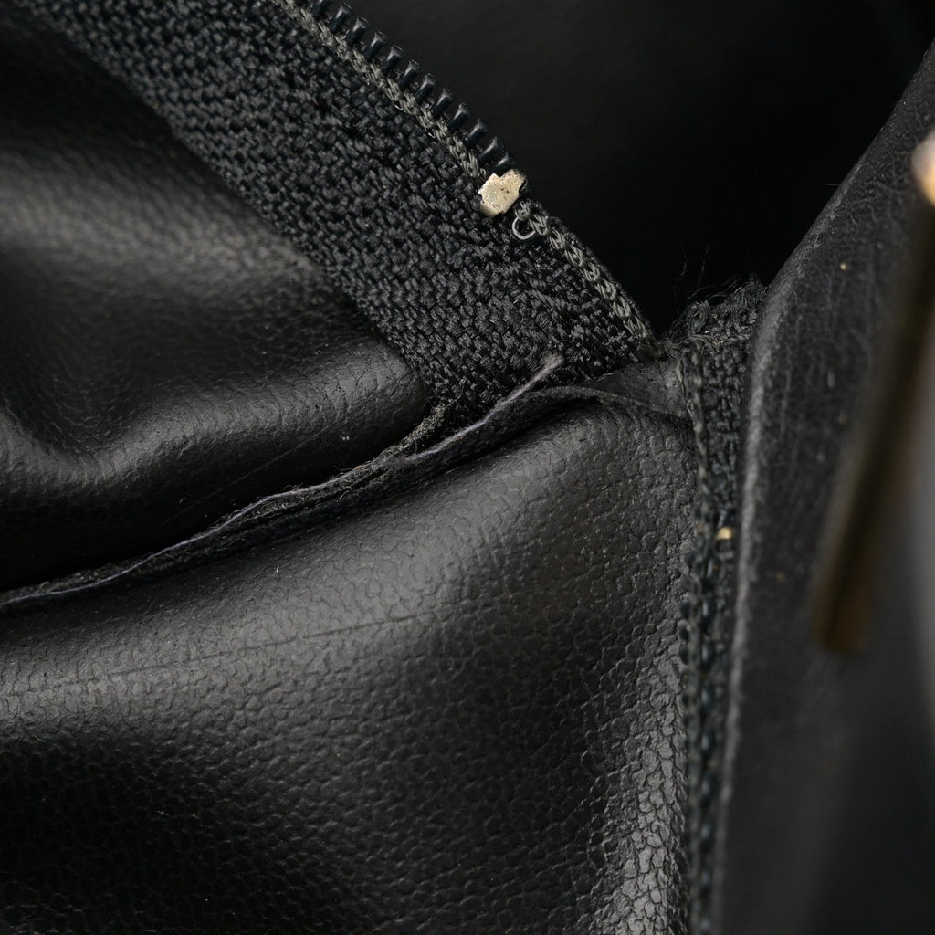Lambskin Quilted Shopping Tote Black