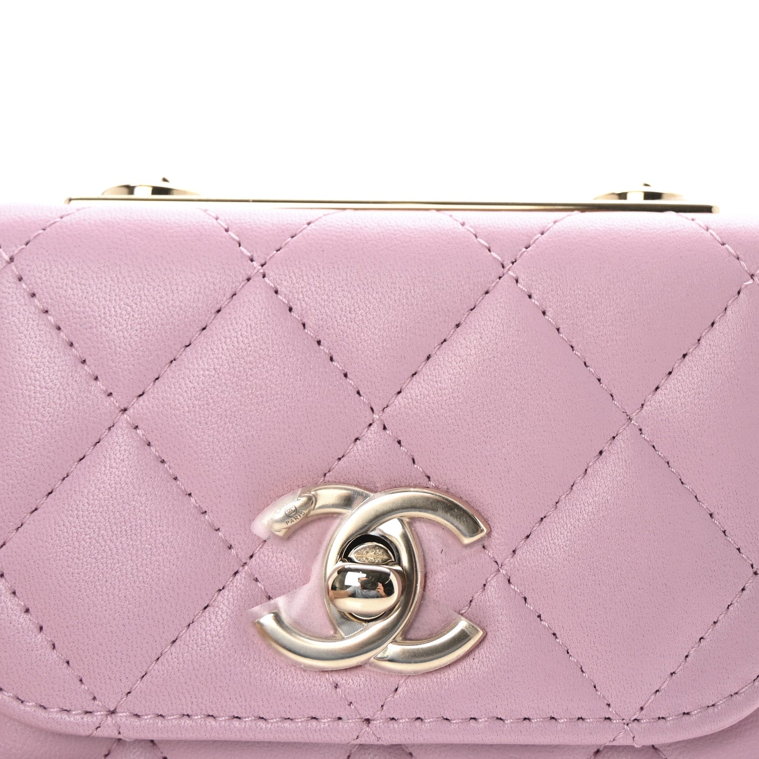 Lambskin Quilted Mini Trendy CC Clutch With Chain Pink
