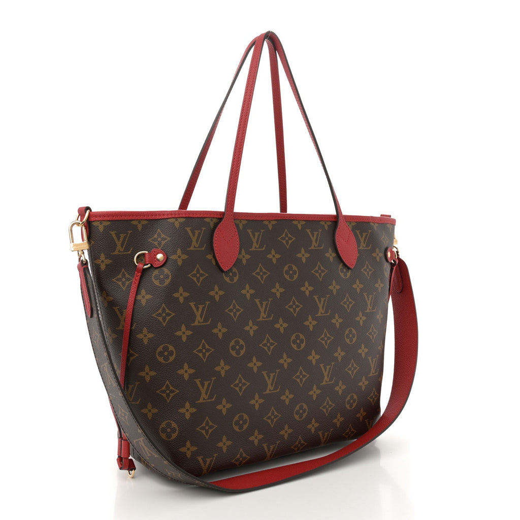 Monogram Inside Out Neverfull Bandouliere MM Sari Red