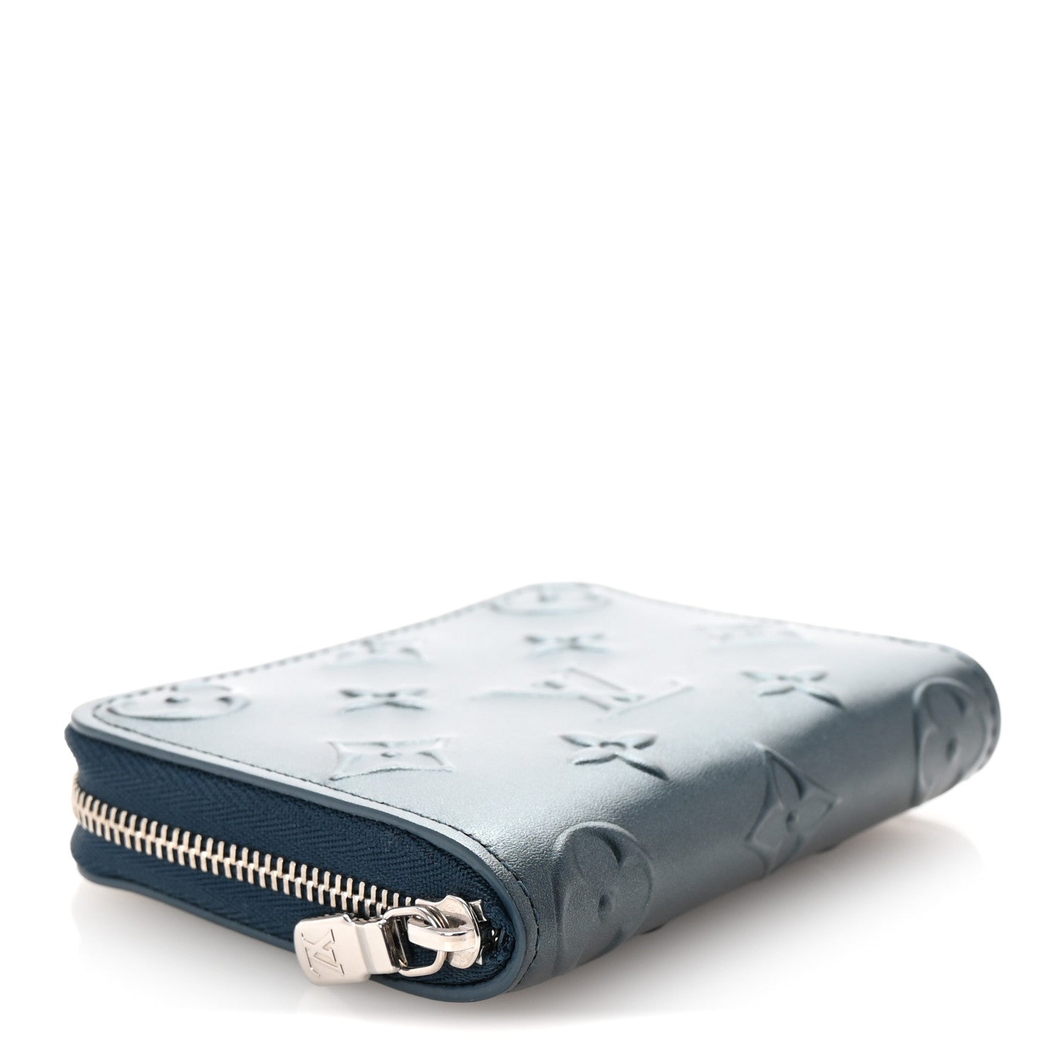Calfskin Debossed Monogram Zippy Coin Purse Blue