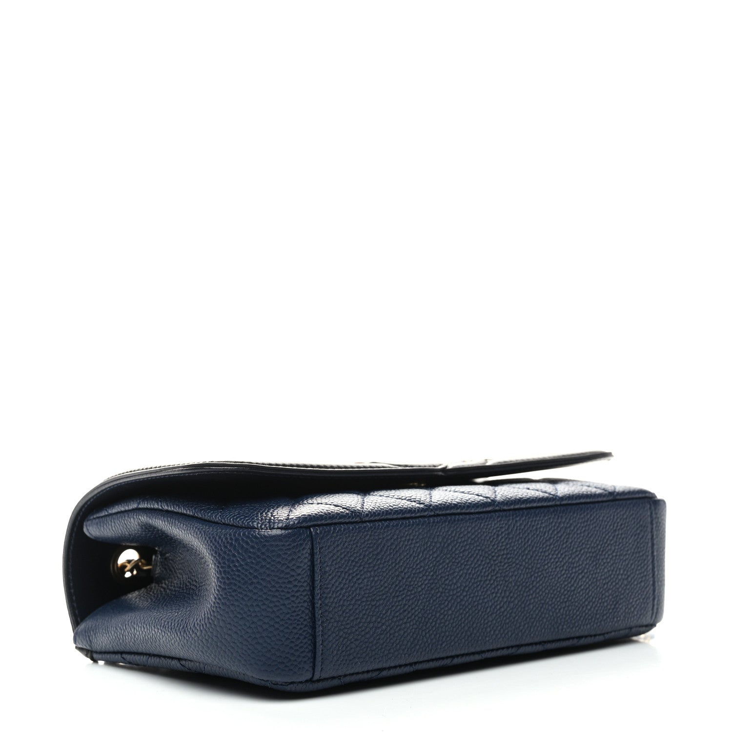 Caviar Quilted Small CC Filigree Flap Navy Black