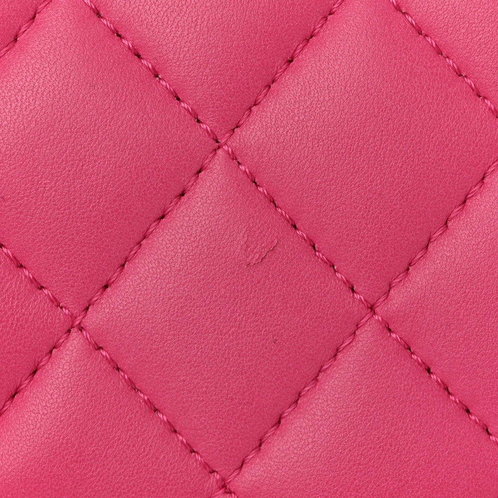Lambskin Quilted Medium Mademoiselle Chic Flap Fuchsia
