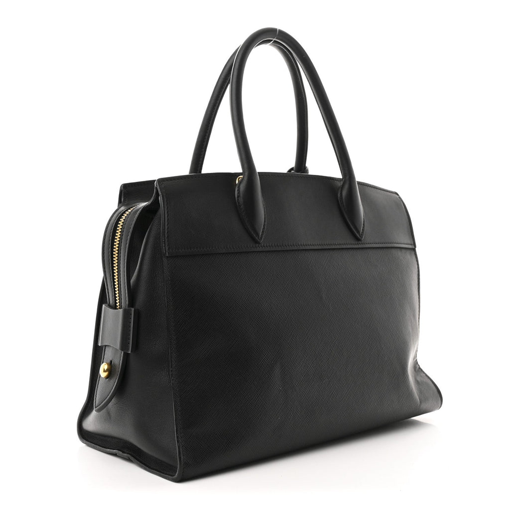 Saffiano City Calfskin Medium Esplanade Tote Black