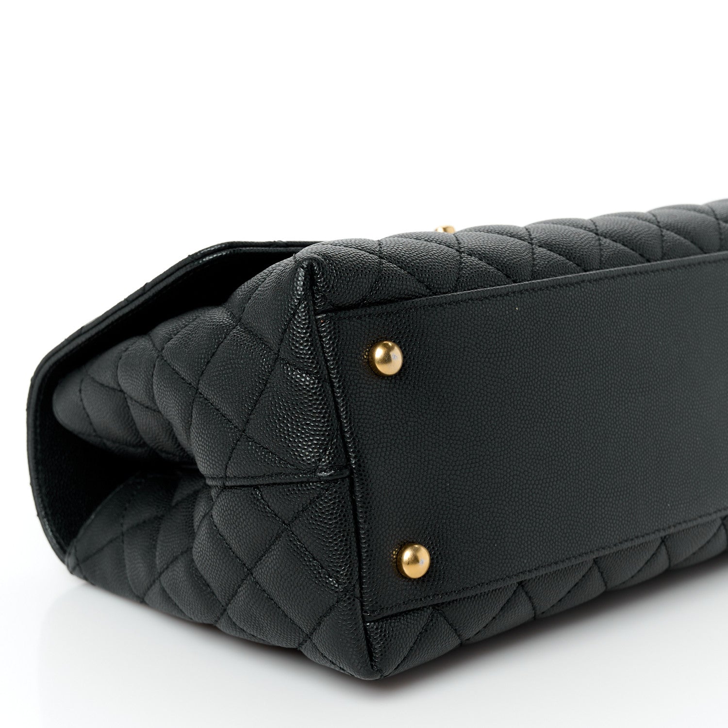Caviar Quilted Small Coco Chain Handle Flap Black