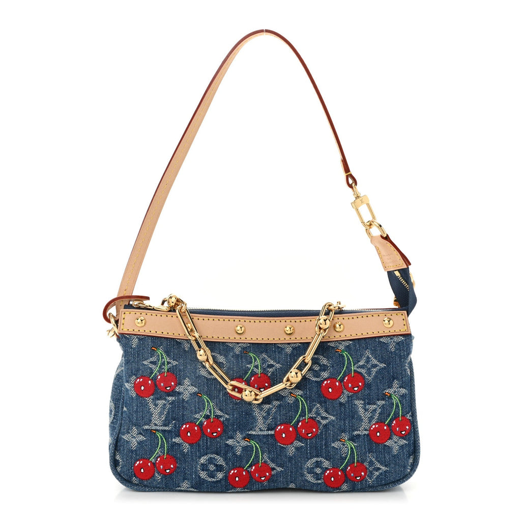 LV X TM Monogram Denim Cerises Pochette Accessories Blue
