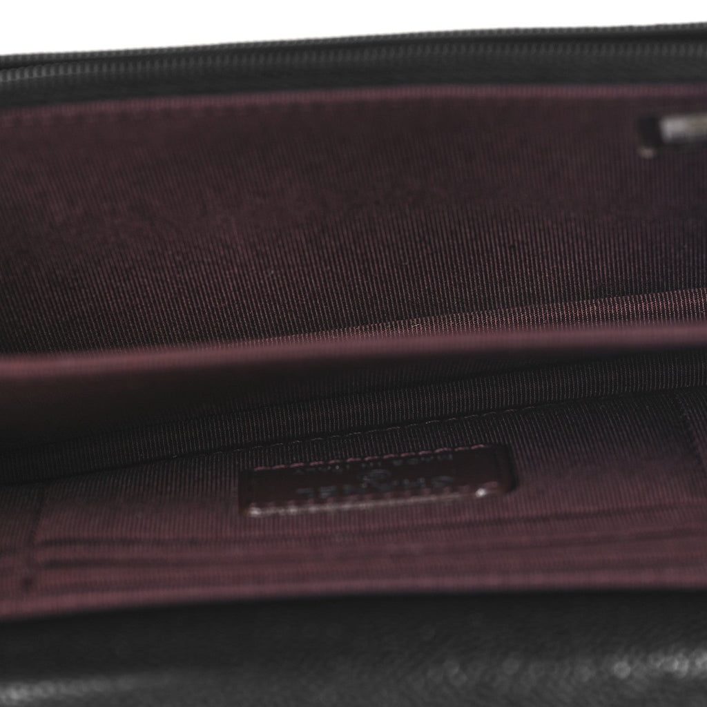 Caviar Quilted Mini Wallet On Chain WOC Black