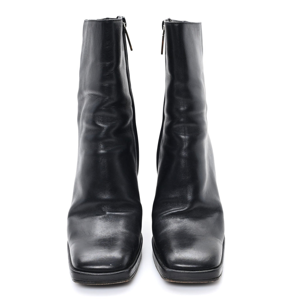 Calfskin Ankle Booties 8 Black