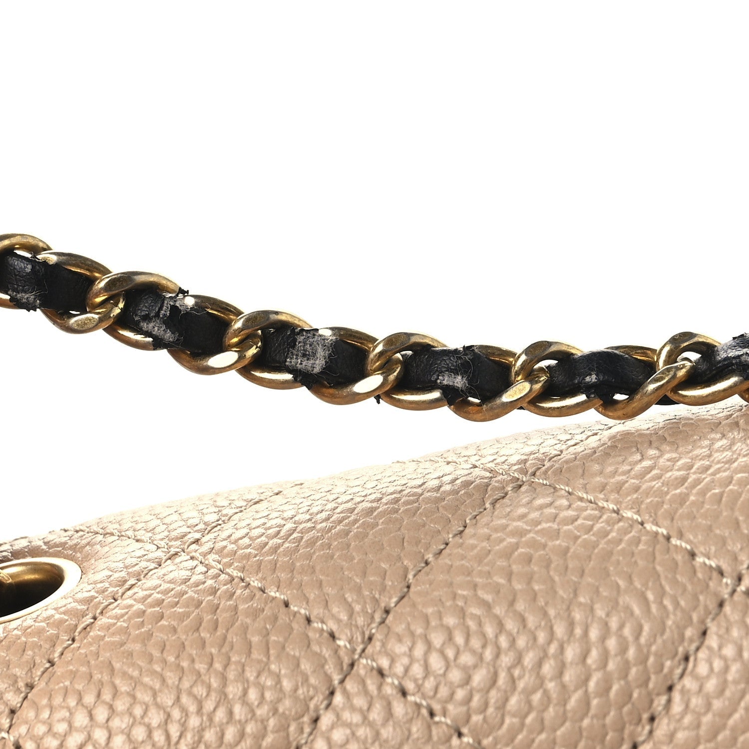 Caviar Quilted Small CC Filigree Flap Beige Black
