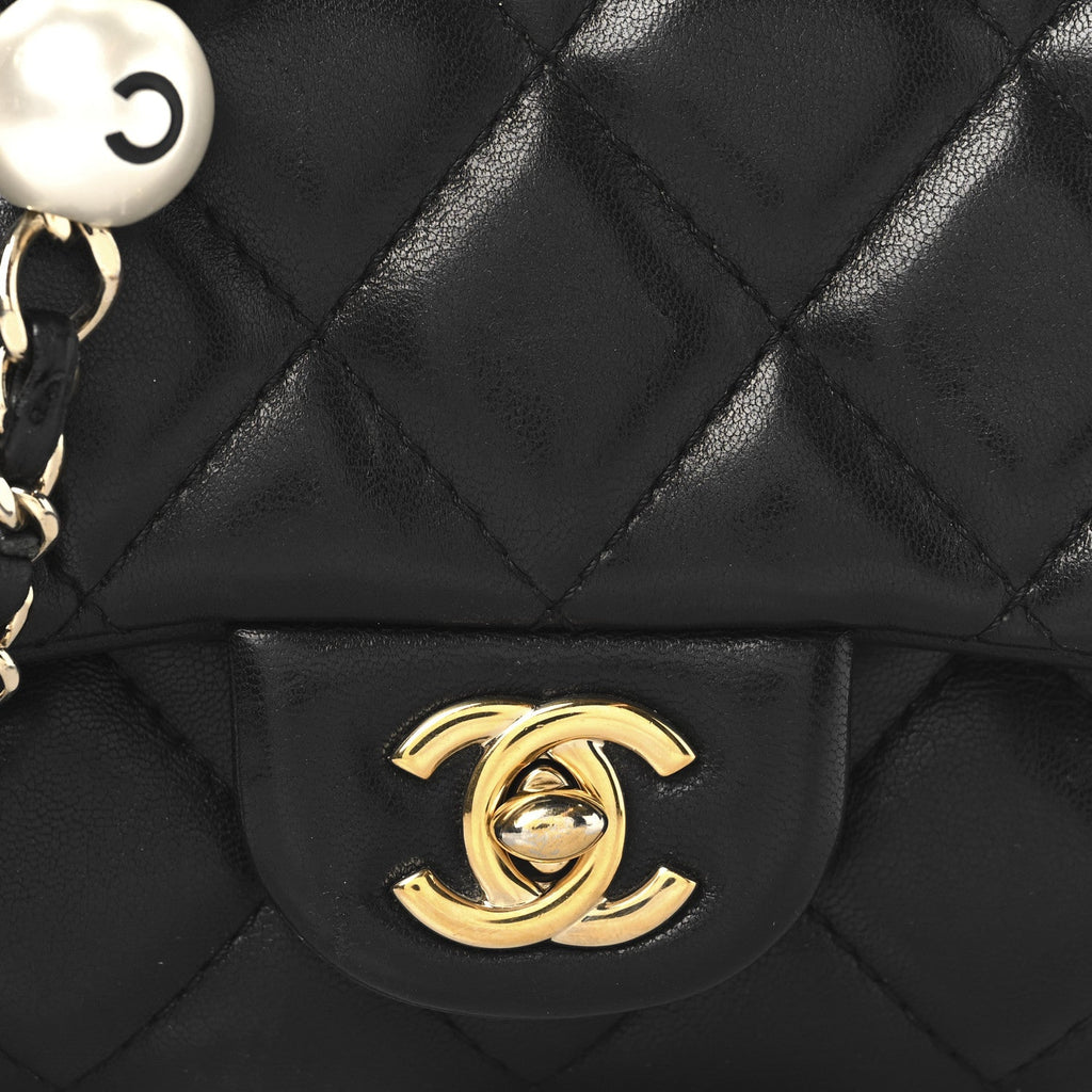 Lambskin Quilted Small My Precious Flap Black