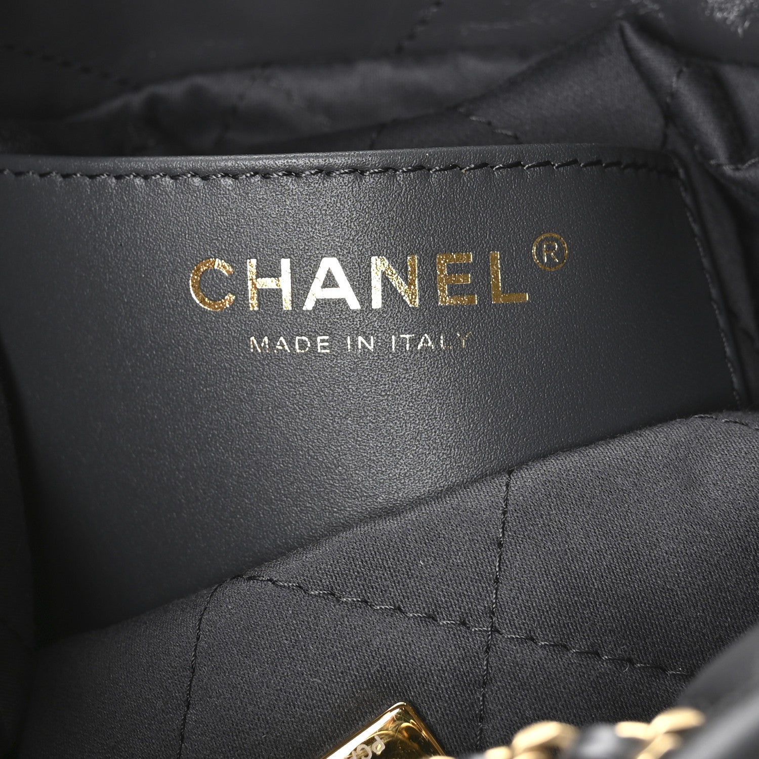 Shiny Calfskin Quilted Mini Chanel 22 Dark Grey
