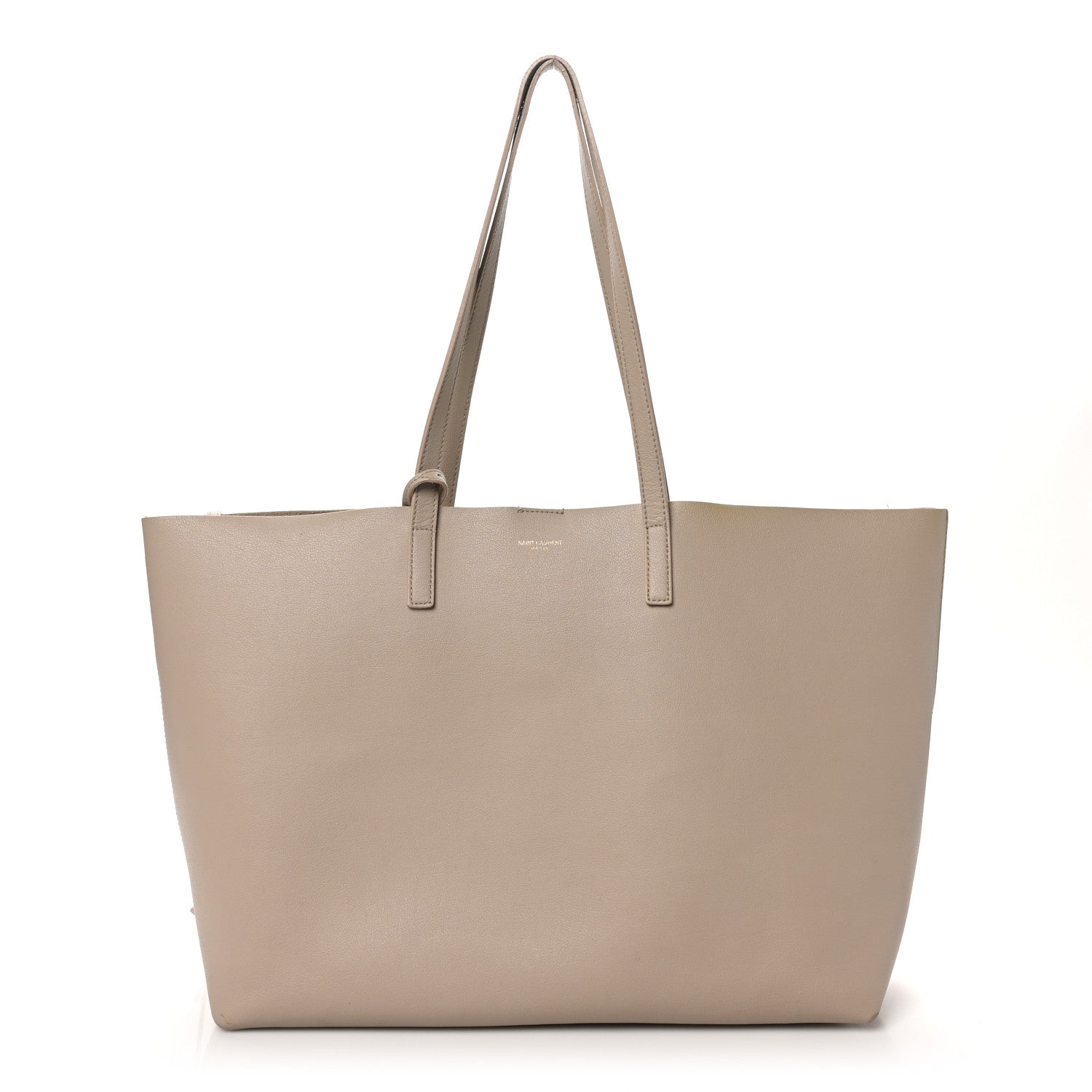 Grained Calfskin Bold East West Shopping Tote Light Natural