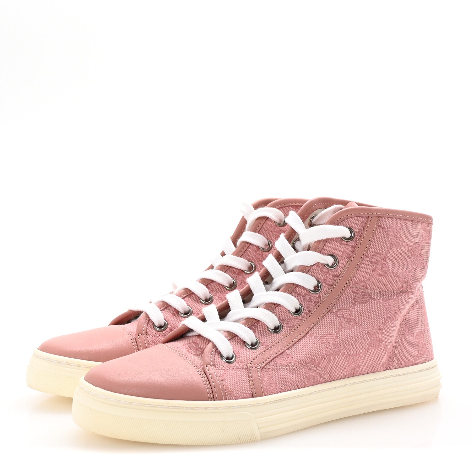Monogram Womens High Top Sneakers 36 Pink Soft Pink