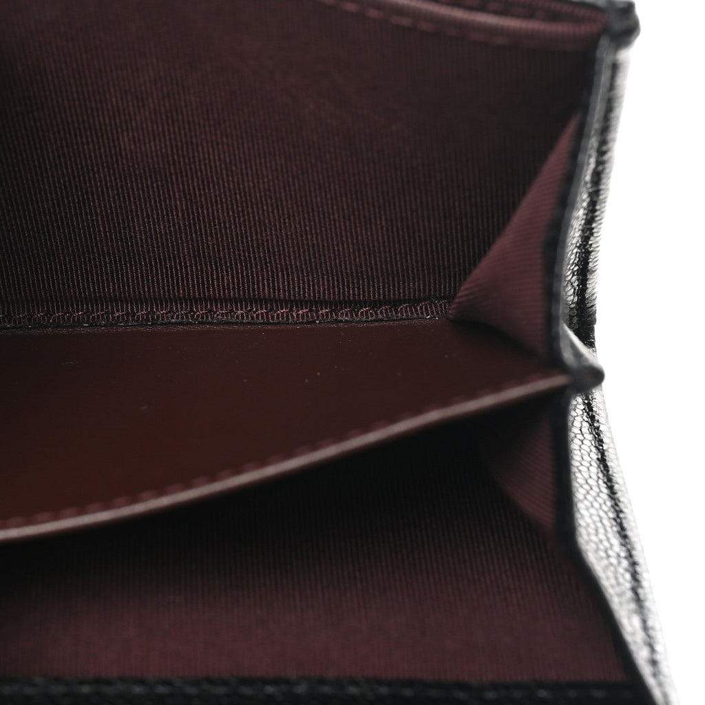 Caviar Quilted Flap  Holder On Chain Black