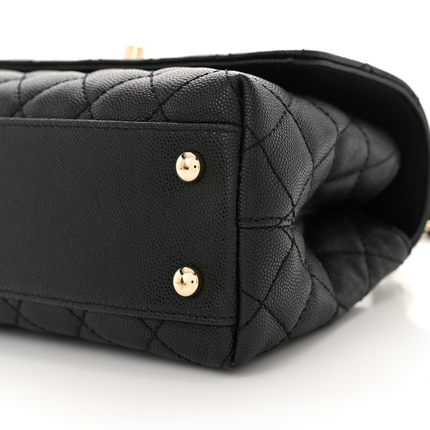 Caviar Quilted Mini Coco Handle Flap Black