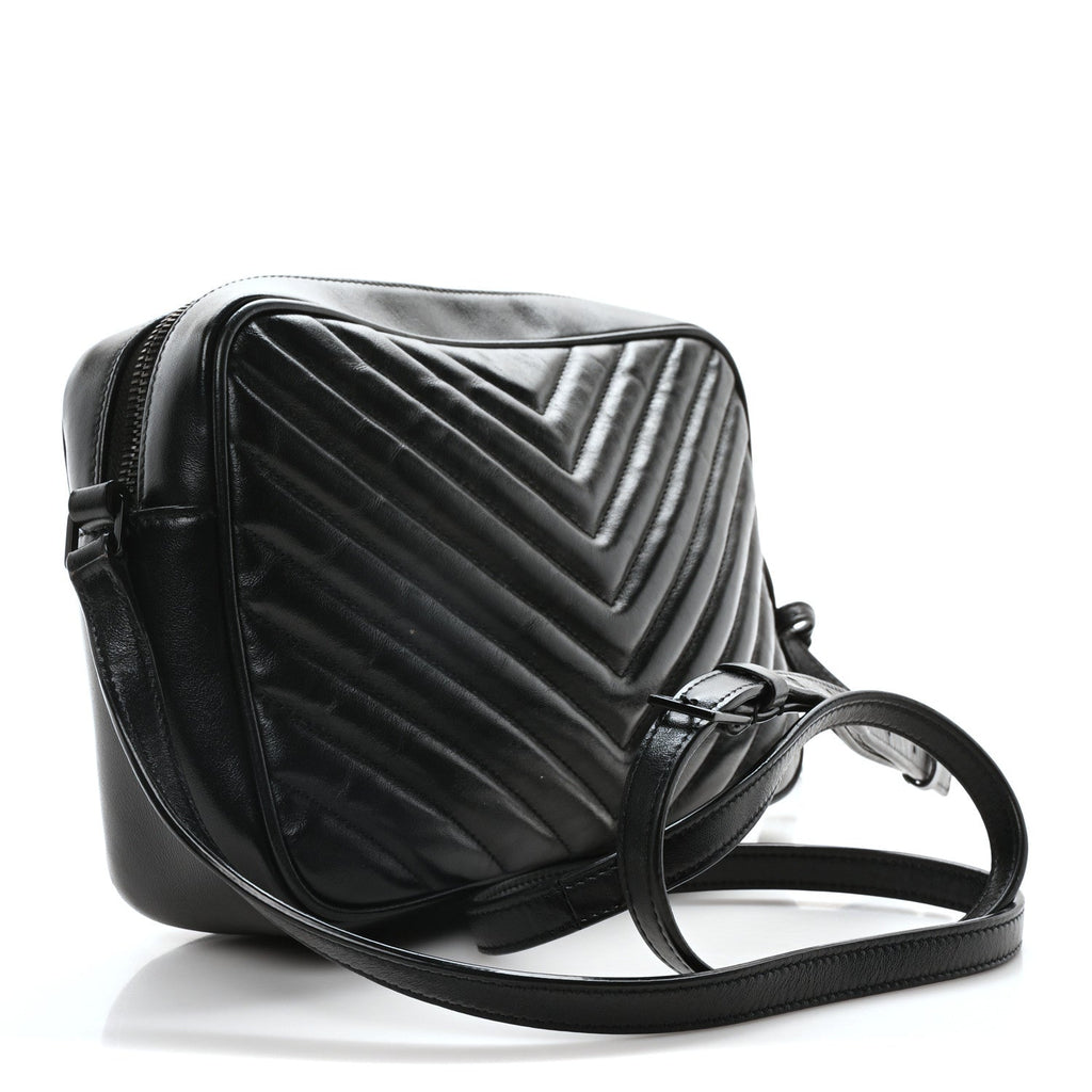 Calfskin Matelasse Monogram Monochrome Lou Camera Bag Black