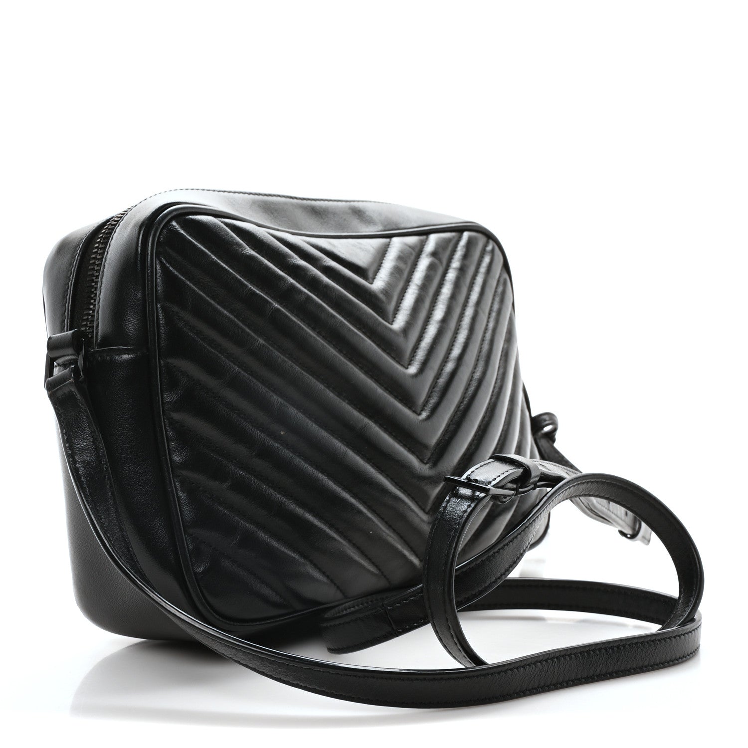 Calfskin Matelasse Monogram Monochrome Lou Camera Bag Black
