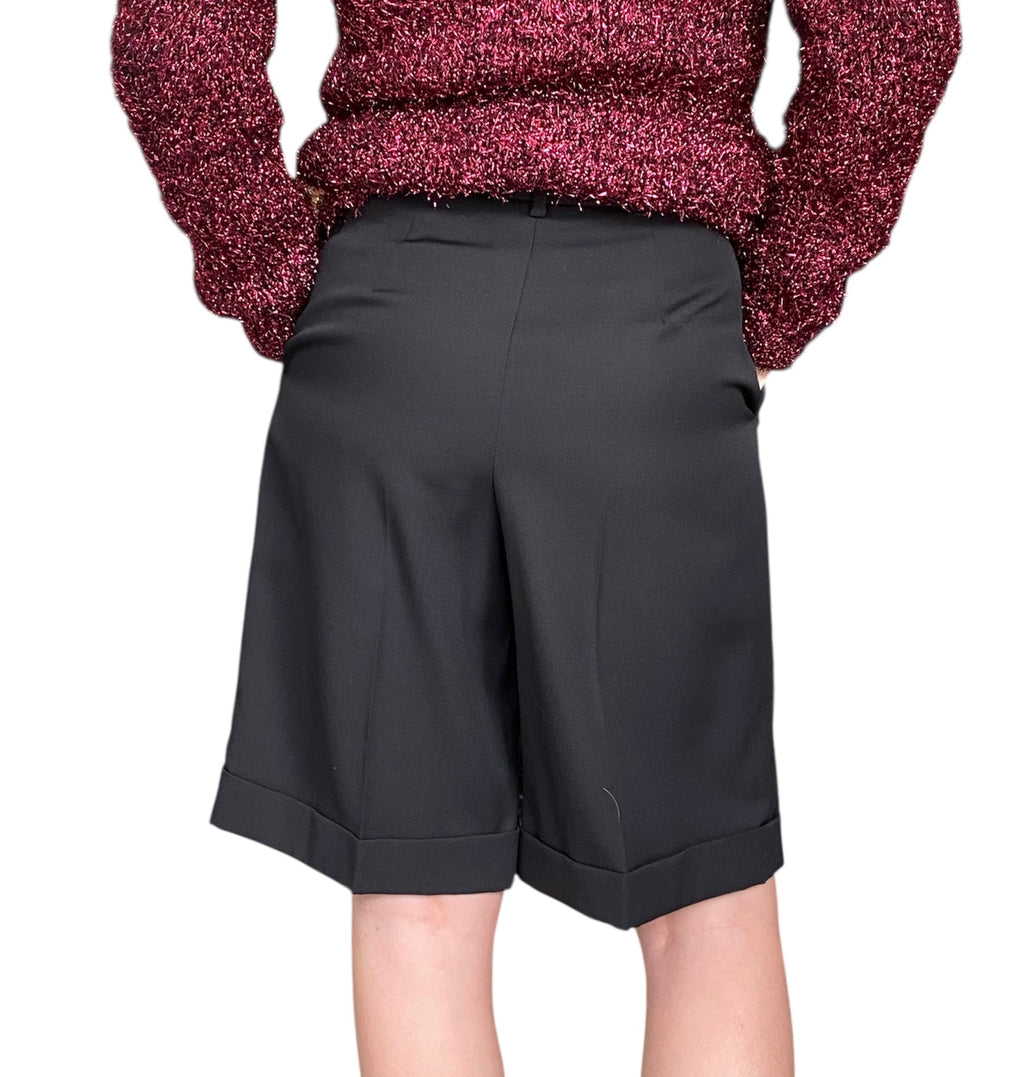 Saint Laurent Black Cuffed Shorts - 36