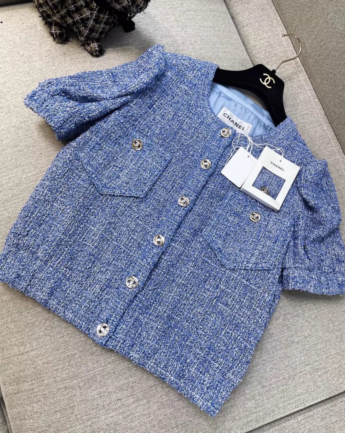 Chanel 24P Blue tweed igan