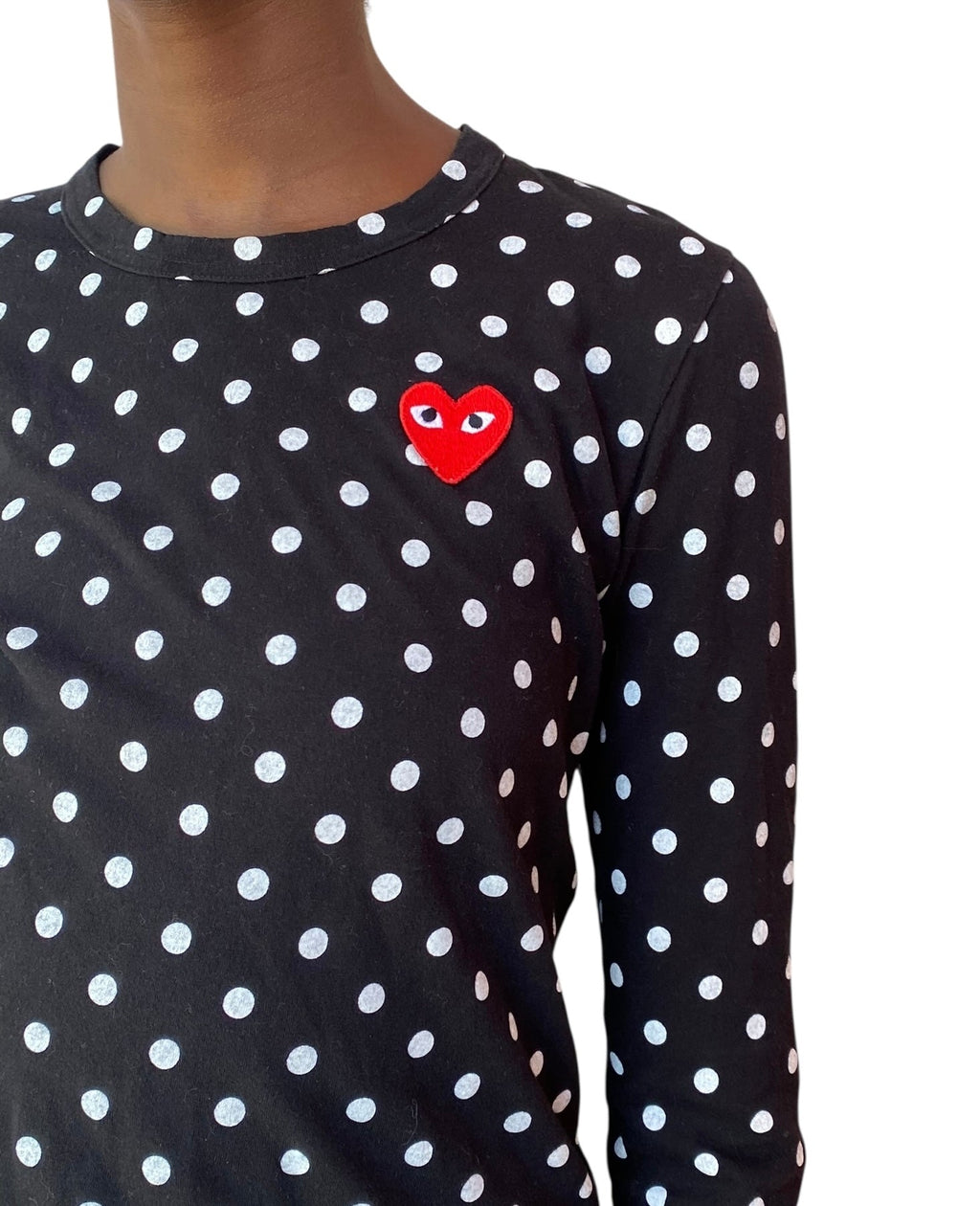 CDG Play Black Polkadot Long Sleeve Top - S