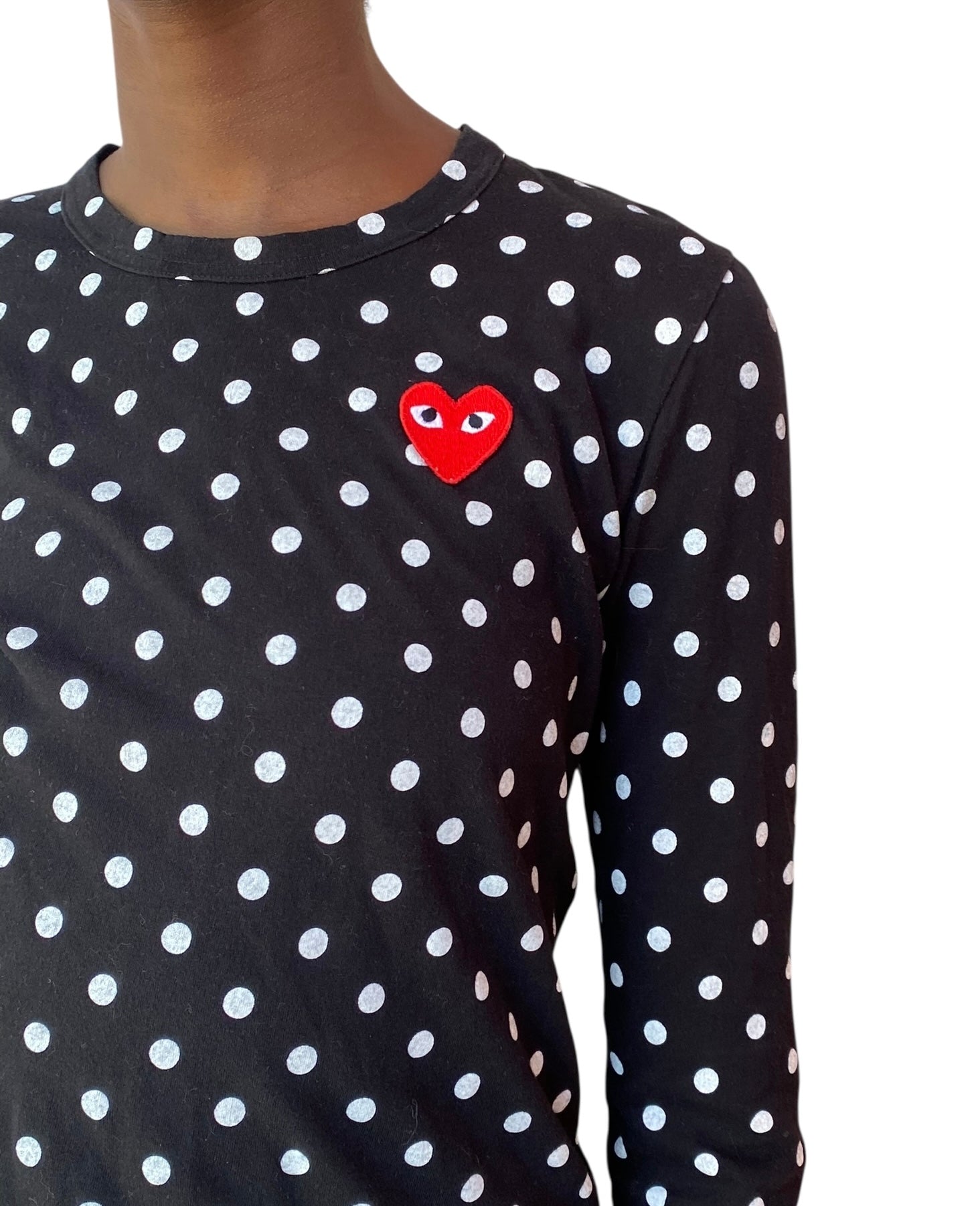 CDG Play Black Polkadot Long Sleeve Top - S