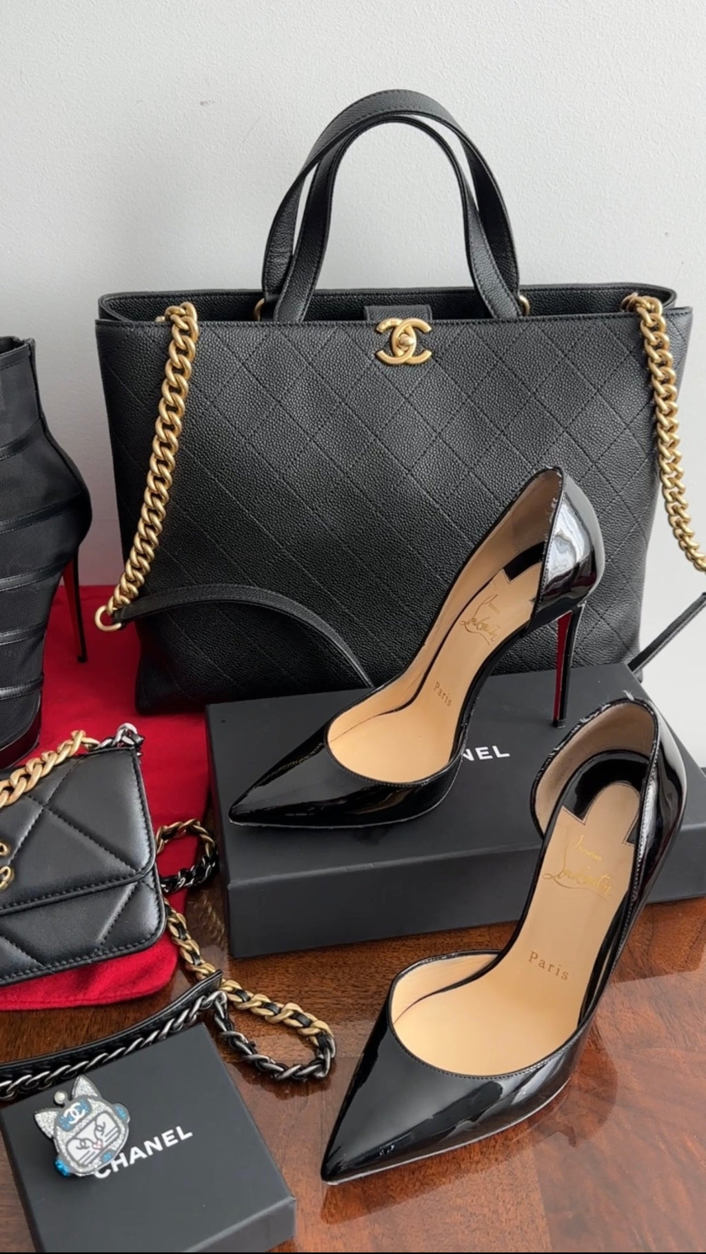 Christian Louboutin Iriza Black Patent 100 Pumps - EU 37.5