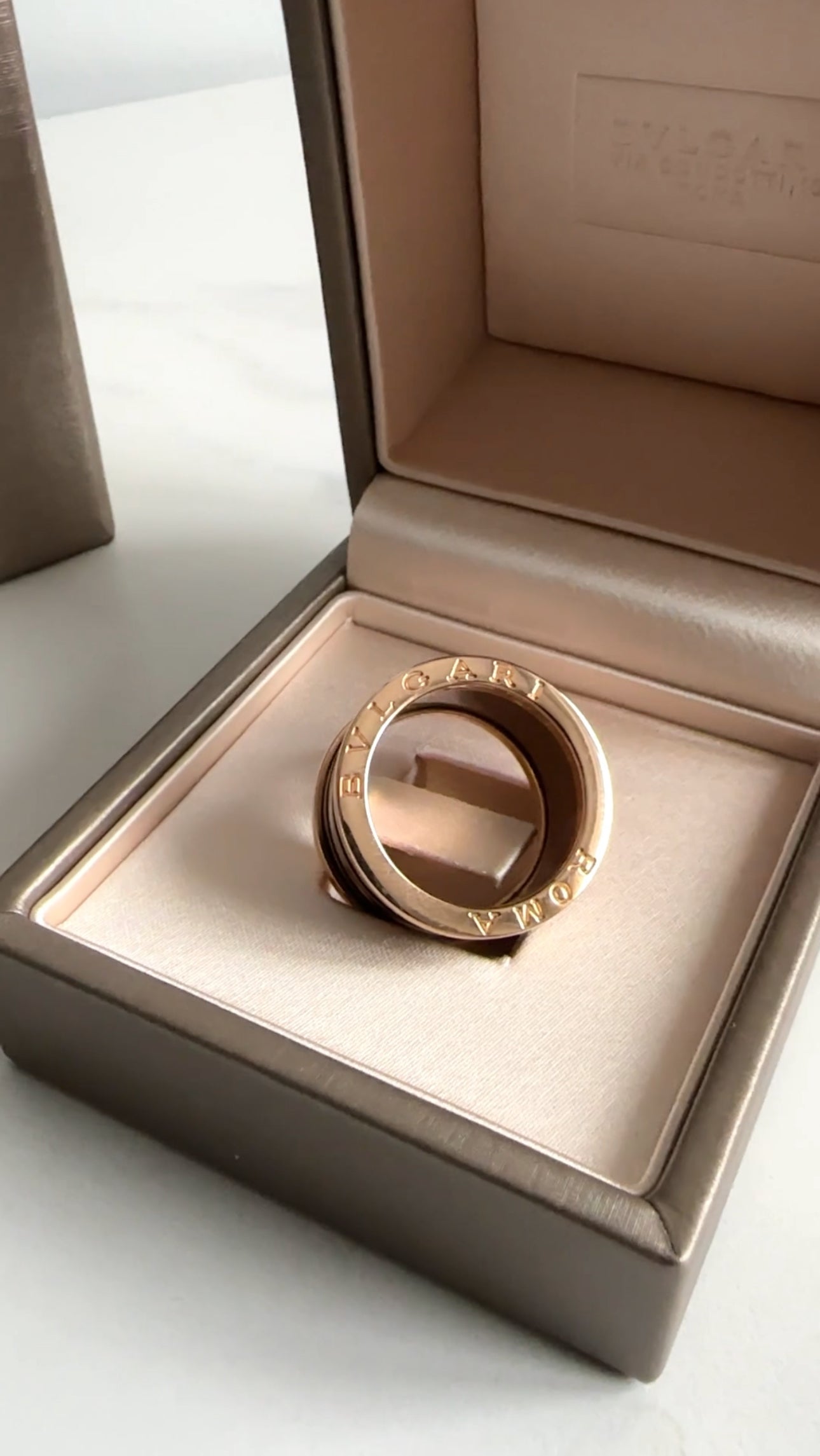 Bvlgari 18k Rose Roma B Zero 1 Gold Bronze Ceramic 4 Band Ring - 56 / 7.5