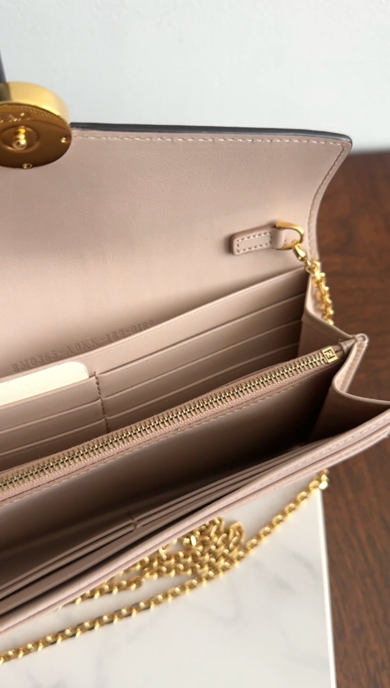 Fendi Blush Pink Nude F as in Fendi Wallet on Chain Bag