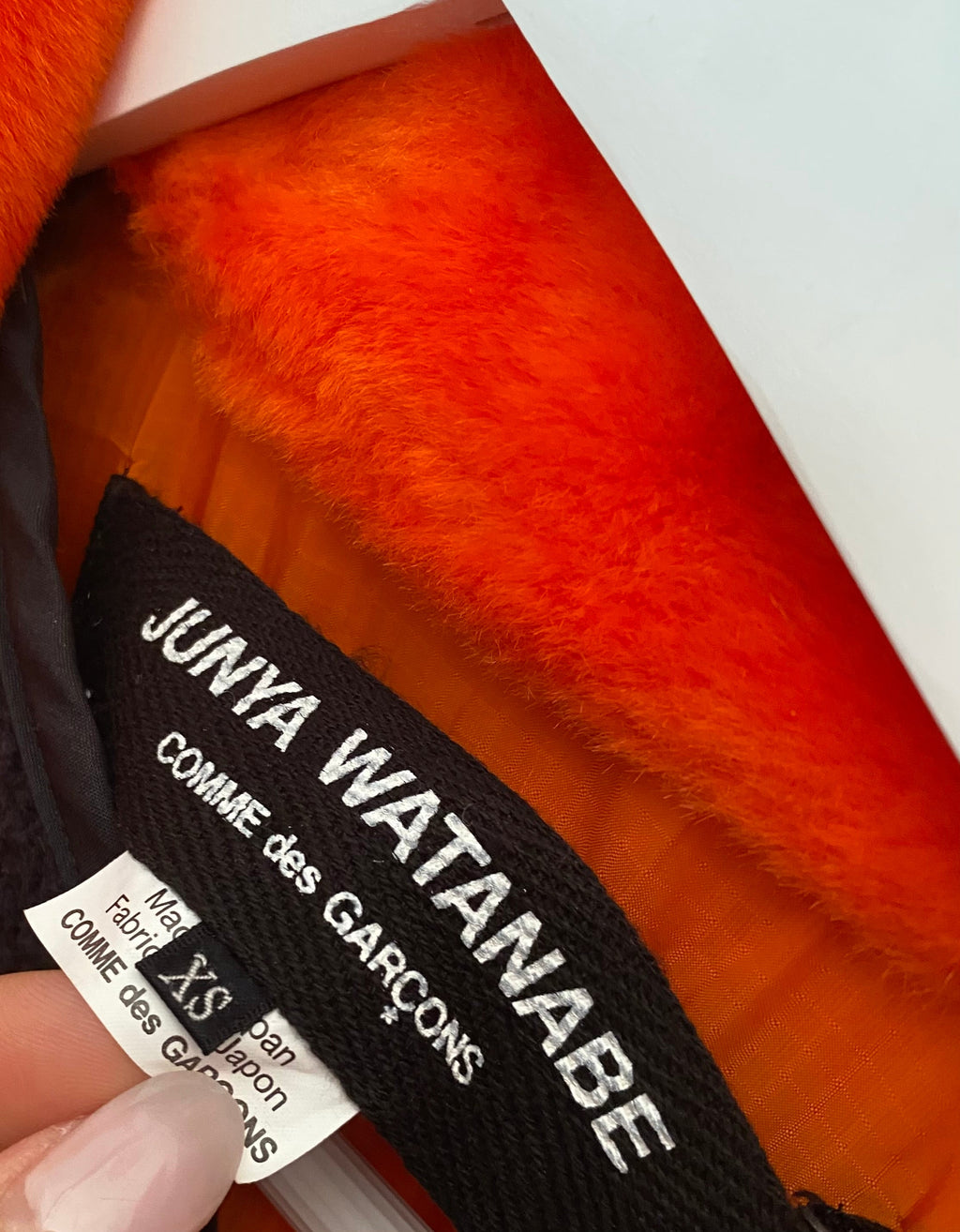 Junya Watanabe Camo & Orange Fleece Panelled Canvas Coat - XS
