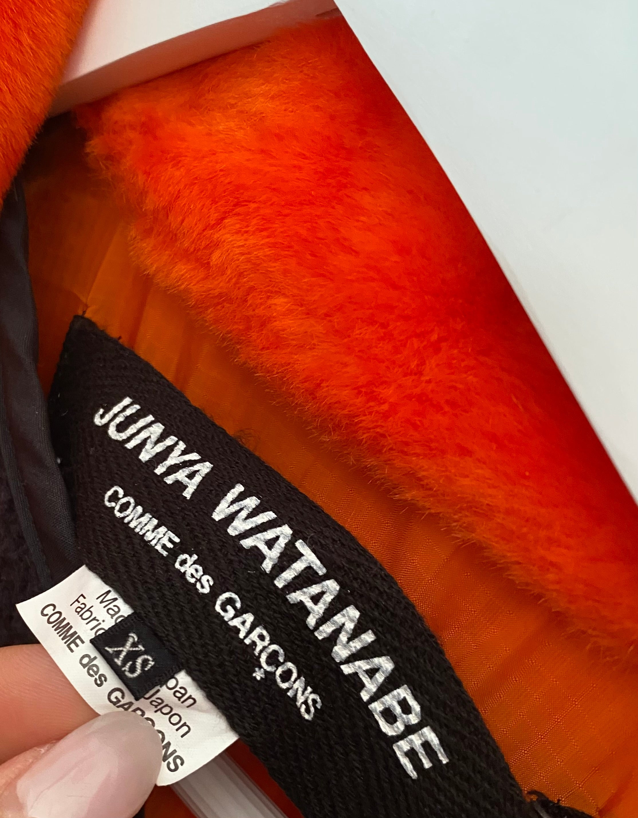 Junya Watanabe Camo & Orange Fleece Panelled Canvas Coat - XS