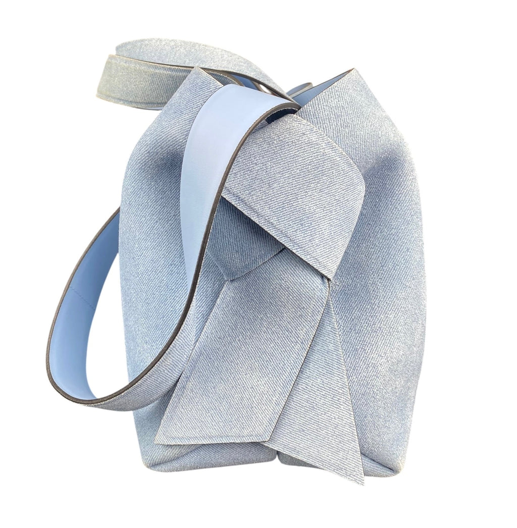 Acne Studios Blue Denim Suede Large Musubi Tote Bag