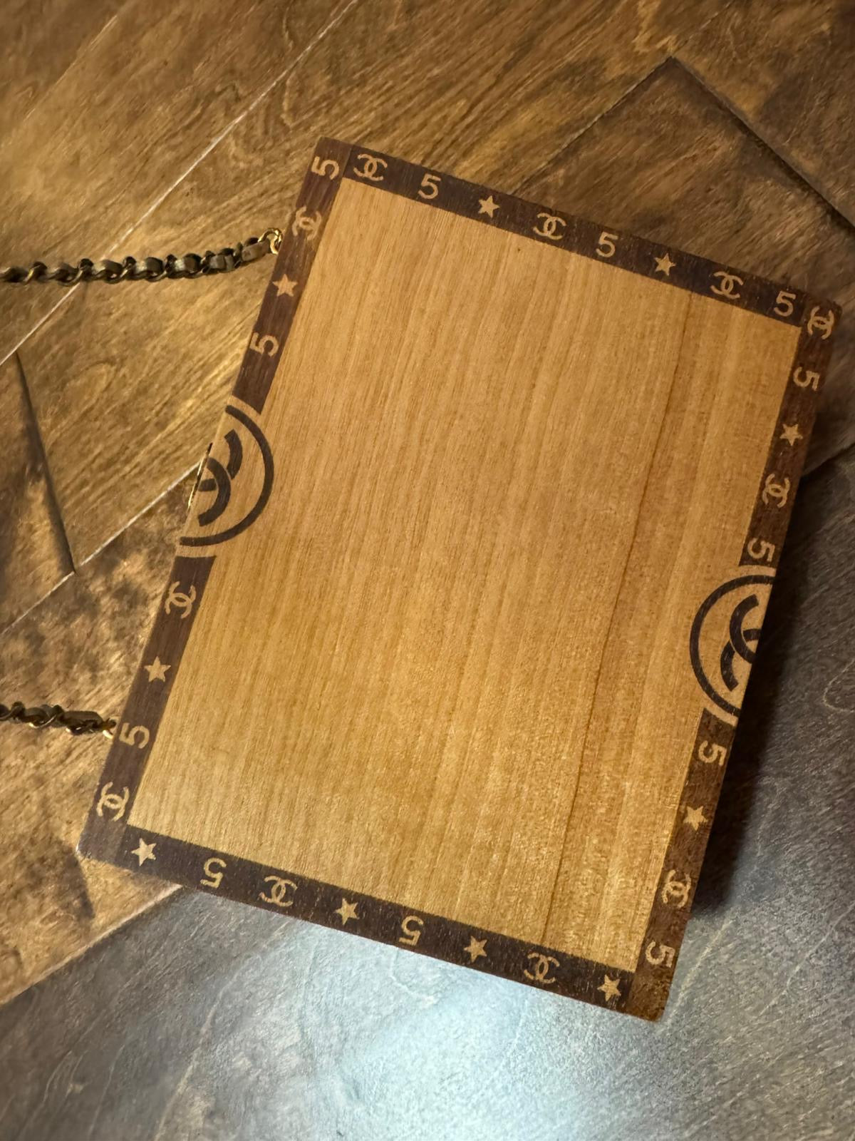 CHANEL Wood Havana By Night Cigar Box Minaudiere Brown