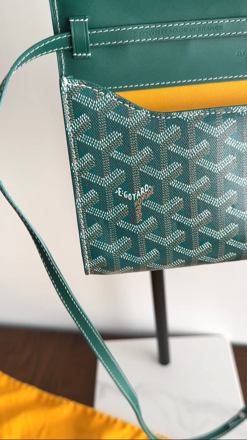 Goyard Monte Carlo PM Clutch Green Crossbody Bag