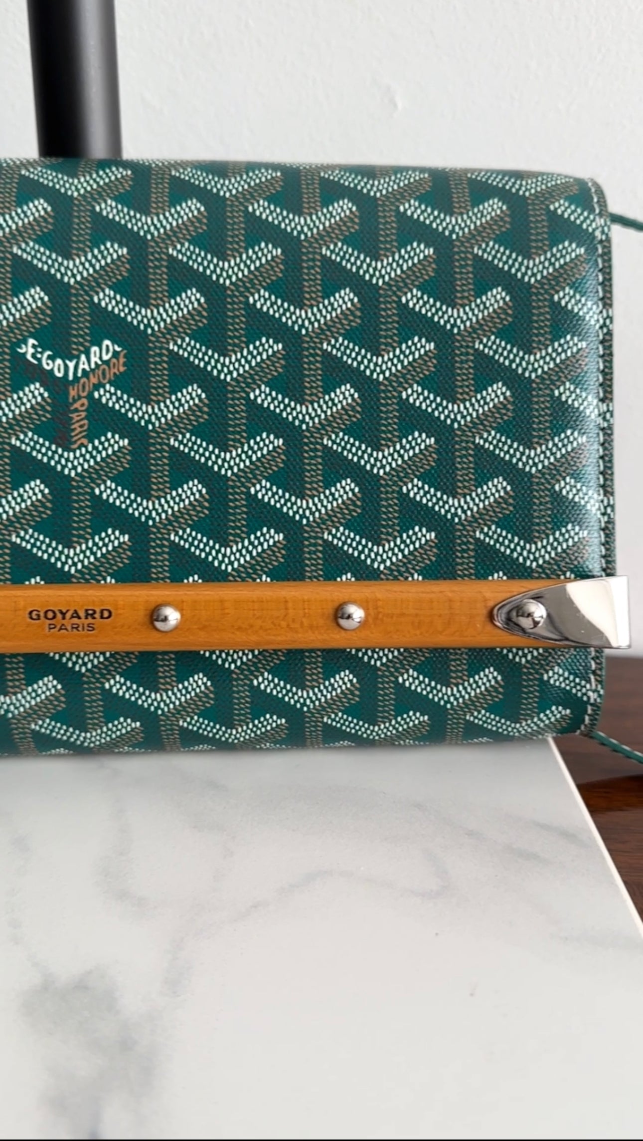 Goyard Monte Carlo PM Clutch Green Crossbody Bag